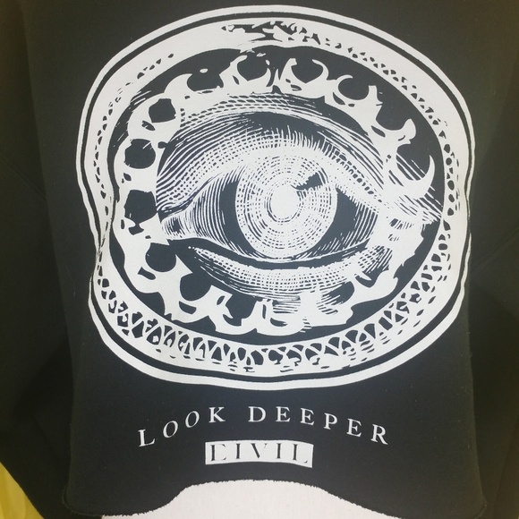 Civil Regime Graphic Print Cropped Sweatshirt M - Picture 7 of 8